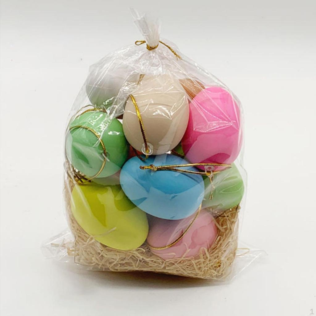 12 Pieces DIY Easter Eggs Basket Fillers Versatile Egg Hanging Ornaments for Home Crafts Door