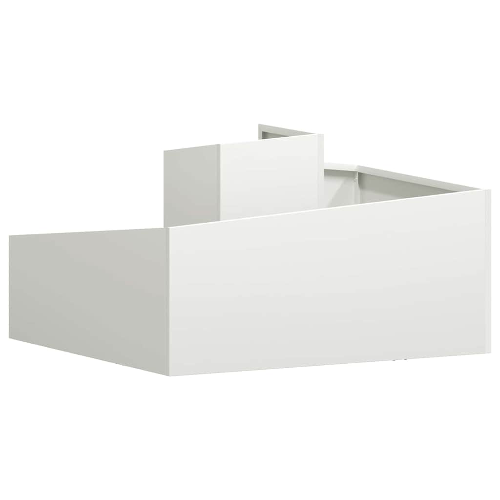 Garden Planter White 80 X 80 X 50 Cm Cold Rolled Steel