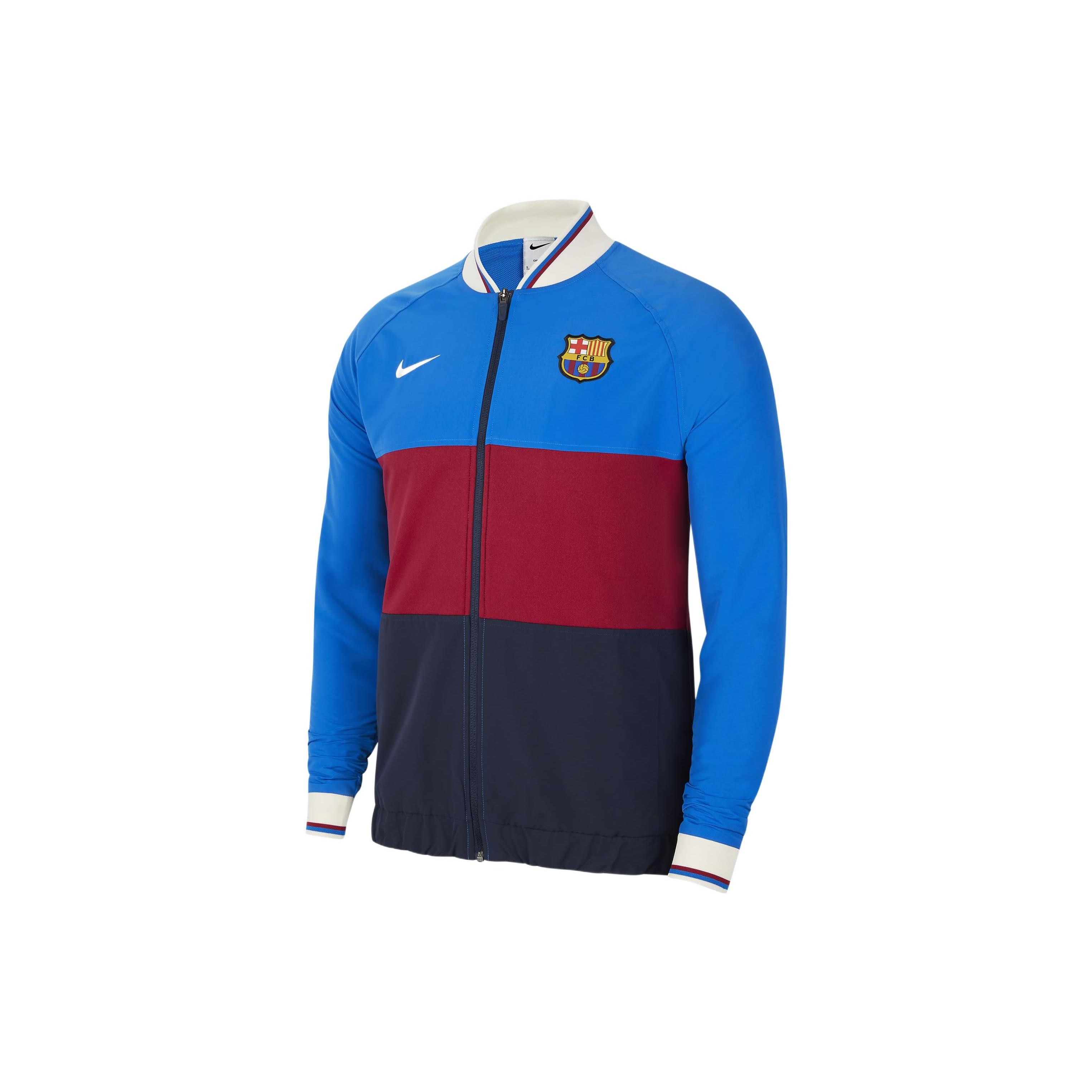 Nike FC Barcelona Full Zip Soccer Track Jacket Blue Men s CV9914-427 S