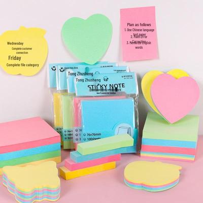 Colorful Sticky Notes: Strong Adhesive Tearable Memo Pads for Office & School