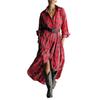 Women's Casual Fashion R-neck Long Sleeve Retro Christmas Print Retro Dress