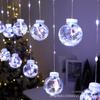 LED Rattan Wish Ball String Lights - Snowman, Santa, Christmas Tree Decorations for Windows