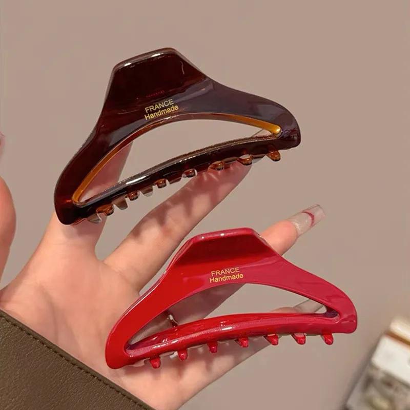 French High Quality Acetate Hollow Hair Claws For Women Girls Sweet Retro Shark Jaw Claw Clip Fashion Hair Ornament Accessories