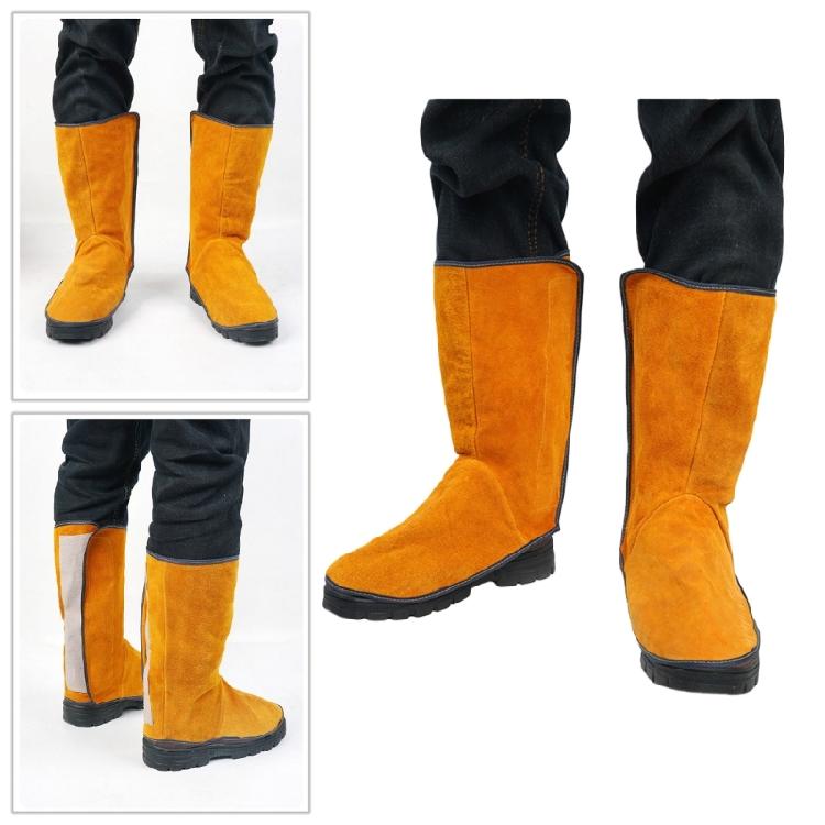 Industrial Leather Boot Covers for Welding Glass Making Heat Protective Shoe Protectors Wear Resistant Leg Guards Gaiter