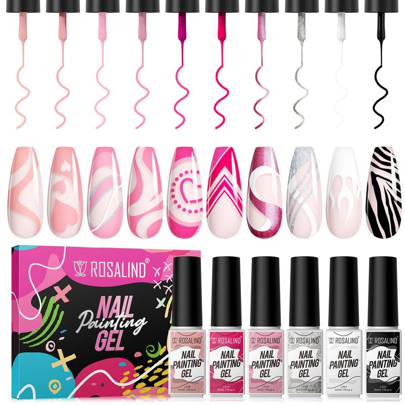 

ROSALIND 5 мл гель для рисования ногтей Art Liner лак для ногтей блестящий гель-лак для ногтей «сделай сам»