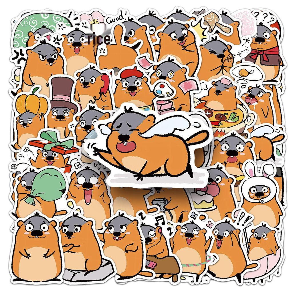 50 Cute Marmot Graffiti Stickers for Decoration - Perfect for Journals, Phone Cases, and Water Cups.