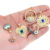 Módní Zirkon Mosaz Smalt Ruka Srdce Evil Eye Charm Přívěsek na náramek Náhrdelník Náušnice Výroba DIY doplňků šperků