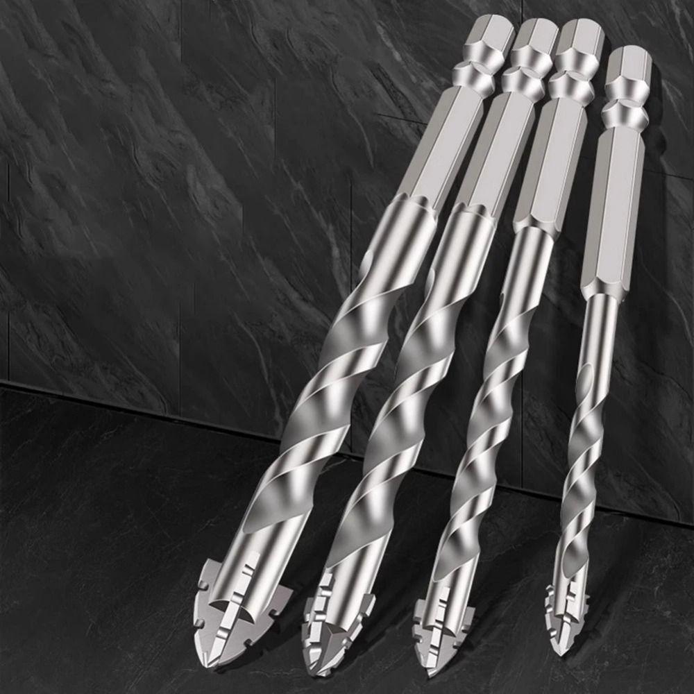 6/8/10/12mm Drill Bit Set Four Edged Electric Drill Bit Multi-purpose Punching Tool  Metalworking