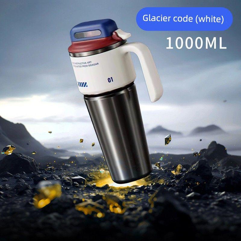 2026 Model Stainless Steel Large-Capacity Thermos Cup for Men, Outdoor Ice Cup, Portable Travel Cup, Car Cup, Straw Water Cup