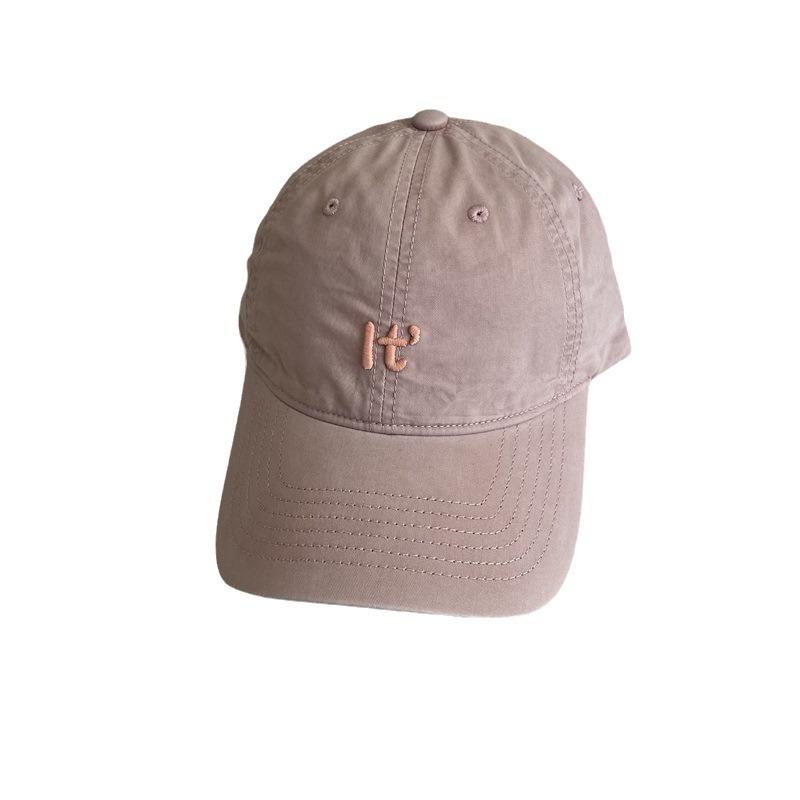 Soft Top Baseball Cap Women's Simple Trendy Letter Embroidered Peaked Cap Showing Face Small Pure Cotton Casual Versatile Sun Hat Men