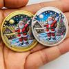 Santa Claus coins, New Year gifts, New Year's greetings, Christmas snowman, bells, commemorative medals, creative decorations, keychain