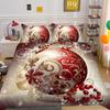 Christmas Digital Printing 3D Printing Polyester Pillowcase Quilt Cover Two Or Three-Piece Set