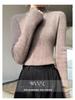 Women's Slim-Fit Semi-High Neck Long Sleeve Knitwear Pullover for Autumn and Winter