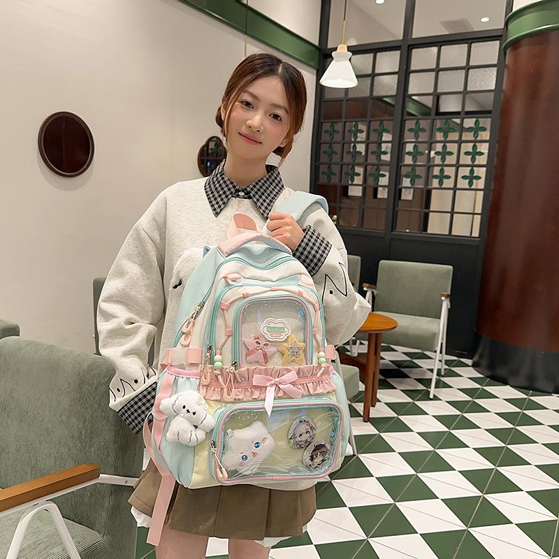 Schoolbag Schoolbag Female Pain Bag Transparent Japanese Backpack Junior High School Student Lightweight Primary School Backpack Longxiang Backpack