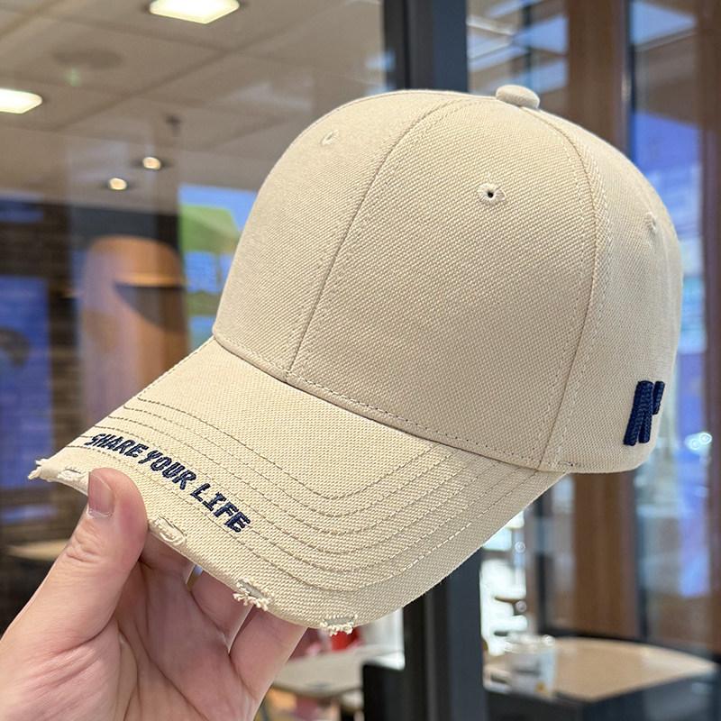 American baseball cap female face small cap men's trendy brand retro hat enlarged and deepened hard top wide brim