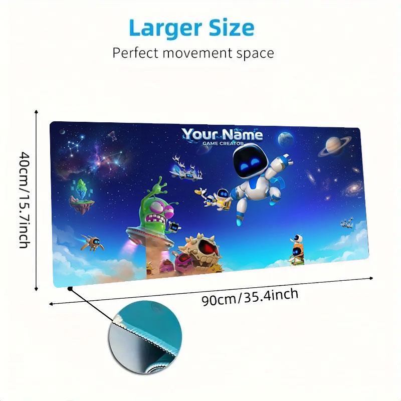 ASTRO BOT Custom Name Large Size Mouse Pad Large Gaming Table Cushion Non-slip Laptop Tablet Big Mousepad XXL Mat Mini PC Playmat With Lock edge