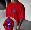 T-shirt Stampata Gengar Derivati Animazione Pokémon Uomo e Donna Estate 2025 Oversize Larga Cotone Street Trend Marca Top