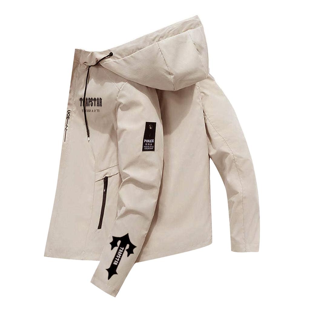 Winddichte Unisex-Winterjacke mit langen Ärmeln und Buchstaben-Aufdruck