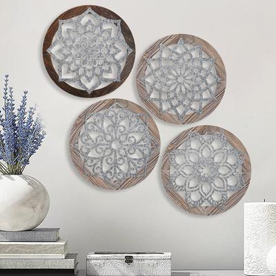 Kreativní design kulatá stěna umění dřevěný závěsný ornament kulatá estetická výzdoba pokoje obývací pokoj