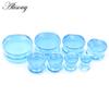 Alisouy 2PC Transparent Blue Acrylic Solid Double Flared Ear Tunnel Plug Expander Stretcher Gauges Earring Piercing Body Jewelry