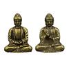 Mini Portable Retro Brass Statue Pocket Sitting Buddha Hand Toy Sculpture Desk Decorative Ornament Gift