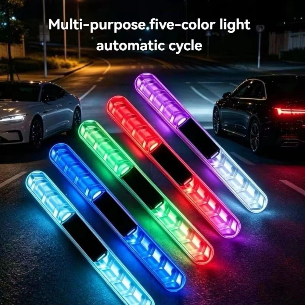 LED Flashing Car Anti-collision Warning Light Solar Powered Motorcycle Decorative Lamp Car Door