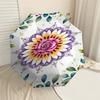 1 Stück Blumiges Mandala Automatisches Öffnen/Schließen Regenschirm Kompakter Faltregenschirm mit 8-Speichen-Gestell für Damen/Herren, Elegant Geburtstag1286S