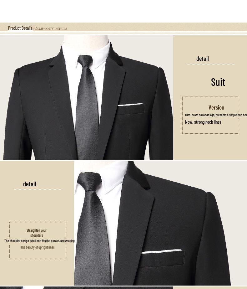 Men's Korean Style Business Suit: Three-Piece Trendy Casual Groomsmen Outfit