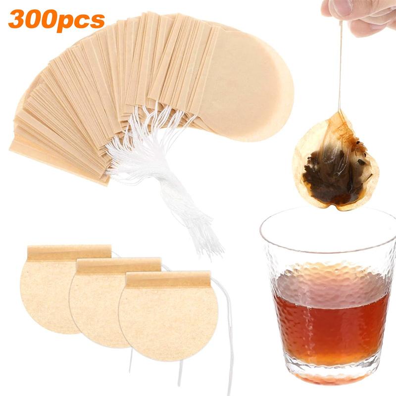 300 Pcs/Lot Round Tea Bags Empty Scented Tea Filter Bag With String Tie Heal Seal Paper Teabags For Herb Loose Tea Disposable