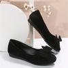 Scarpe da donna casual alla moda primaverili e autunnali a punta tonda, basse, tinta unita, comode, antiscivolo, resistenti all'usura, semplici con fiocco