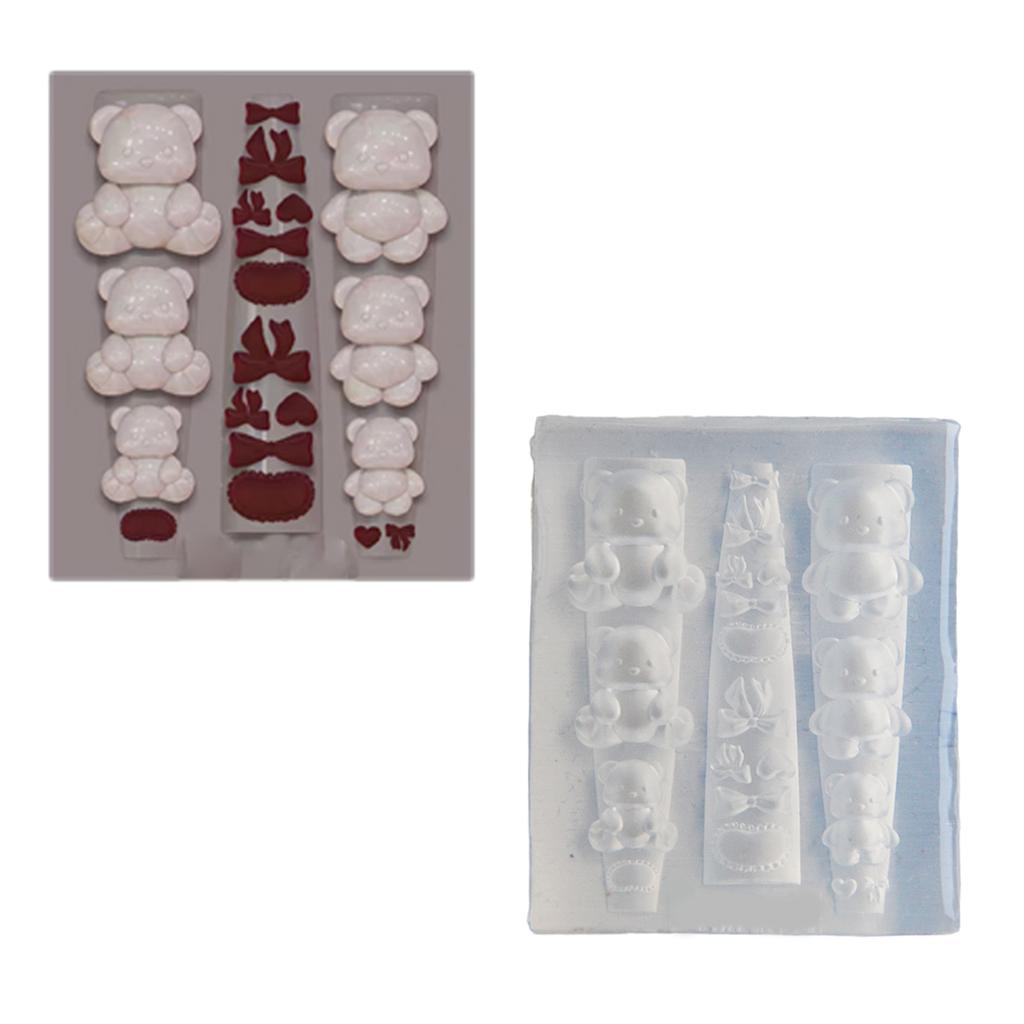 Vielseitige Silikon-Nagelform für entzückende Bären-Designs Robustes und flexibles Zubehör für alle Nagelformen und -längen