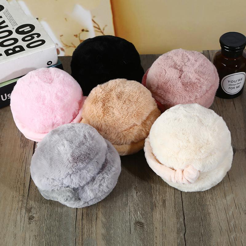 Orecchie da Animale Carine Morbide Paraorecchie Forma di Hamburger Accessori Abbigliamento Borsa Orsetto Peluche Paraorecchie Pieghevoli