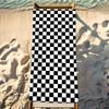 Black White Checkered Towel Beach Shower Bath Travel Lightweight Skin Friendly for Pool Camping Cruise Summer