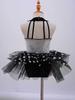 Kid's Casual Sequins Decor Polka Dots Print Hollow Back Suit Style Turndown Collar Party Dresses Dance Wear