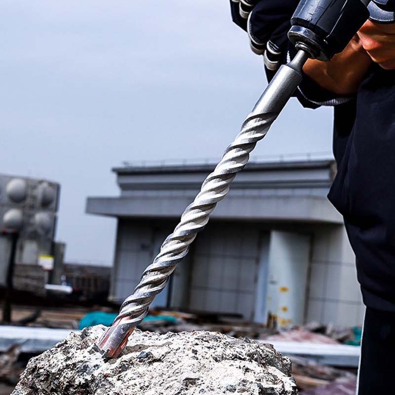 New Upgraded Four-Edged Serrated Cross-Type Impact Drill Bit Concrete Wall-Penetrating Impact Drill Bit High Hardness Drill Bit