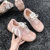 Red retro flat-bottomed German training shoes for women's 2025 new mesh breathable, comfortable and lightweight casual sports Forrest Gump shoes