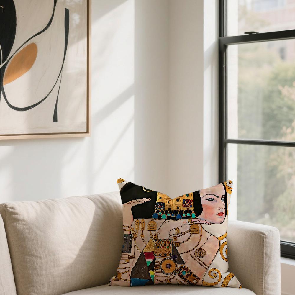 Cushion Cover For K-Klimt Sofa Car Office Cafe Soft And Comfortable Double-Sided G-Gustav Art Printing Pillow Cover