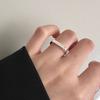 925 Sterling Zilveren Ring voor Vrouwen Meisje Gift Blace Steen Kristal Glazuur Retro Punk Open Sieraden Dropship Groothandel