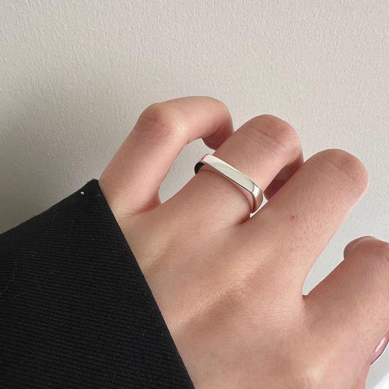 925 Sterling Zilveren Ring voor Vrouwen Meisje Gift Blace Steen Kristal Glazuur Retro Punk Open Sieraden Dropship Groothandel