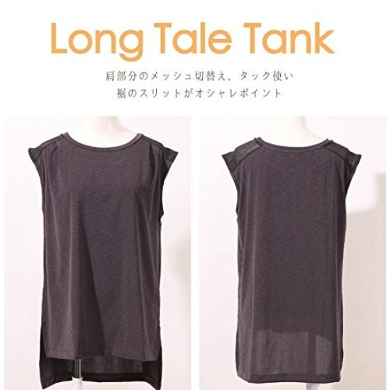 one Yoga Long Tail Tank Top in Dark Gray Pane(t) Women's