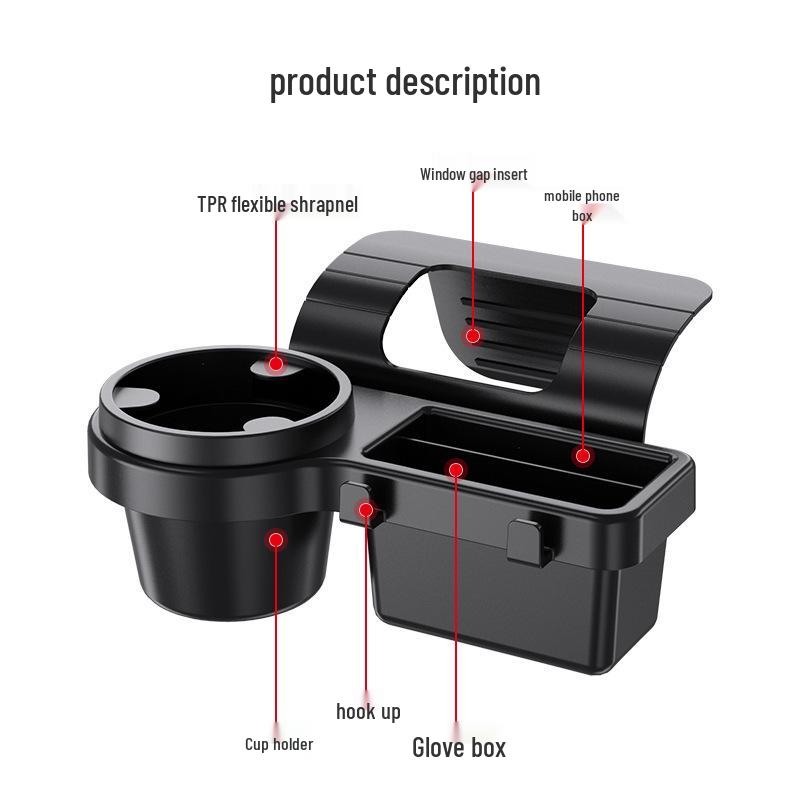 Multifunctional Car Window Storage Box: Phone Holder, Cup Holder, Key Organizer.
