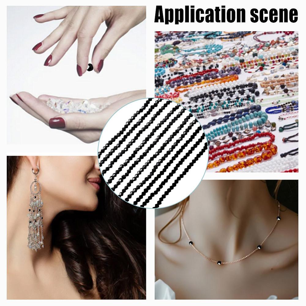 1set 10 Strands Imitate Austrian Bicone Glass Beads Strands Grade AA Faceted Black 4x4mm Hole: 0.8~1mm about 75~78pcs/strand 28~29cm