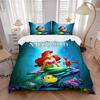 3pcs Set Mermaid1pc of Quilt Cover+2pcs of Pillowcase, No Core, Print Bedding, All Seasons Bedroom Setting061