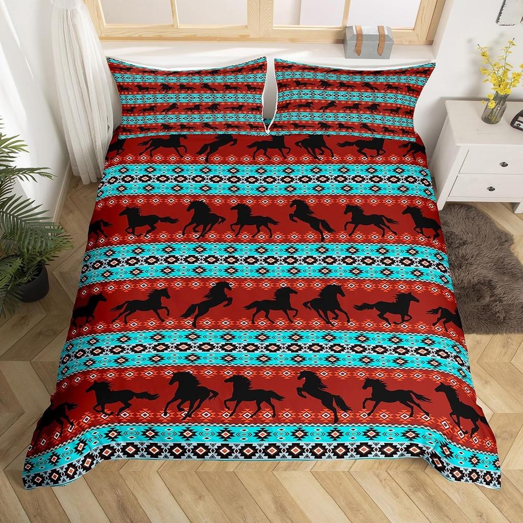 Comforter Geometric Stripes Tribal Style Queen King Size Western Cowboy Style Bedding Set Home Decor 3 Pcs With 2 S