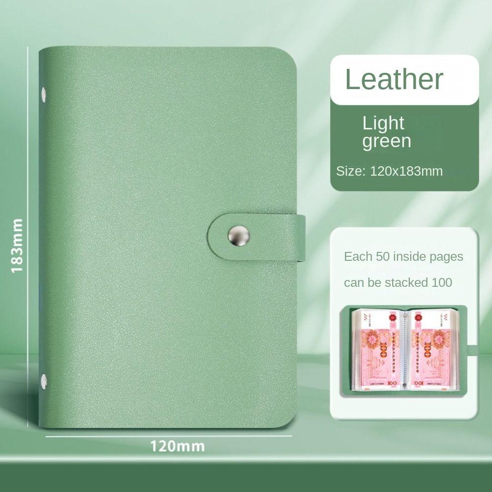 Save Money 100 Envelopes Money Saving Challeng Large Capacity Waterproof Mini Binder Savings Challenge Reusable PU