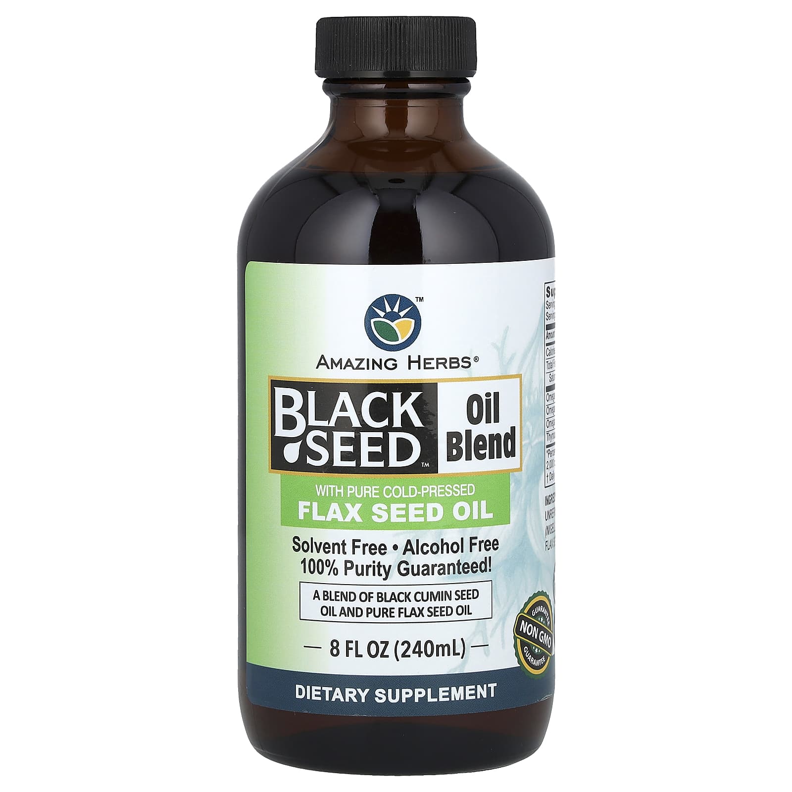 

Black Seed Oil Blend, Contains Pure Cold Pressed Flaxseed Oil, 8 fl oz (240 ml)