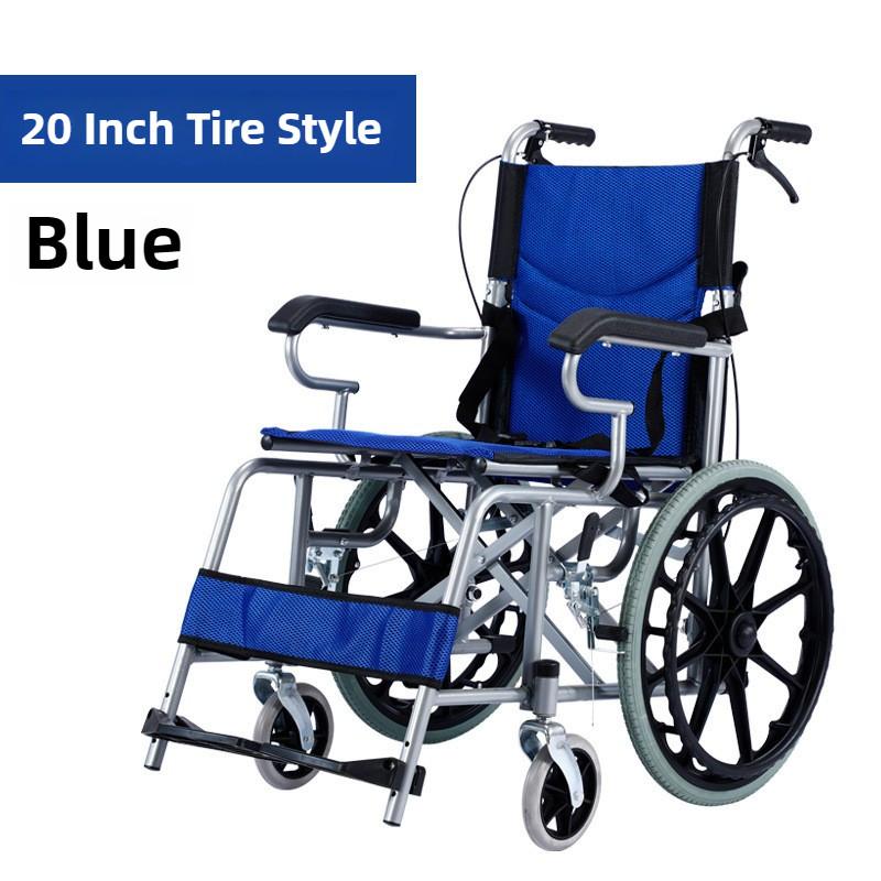 

16-дюймовая ручная инвалидная коляска с утолщенной стальной трубкой для пожилых людей, складная, легкая, со спицевым колесом для унитаза