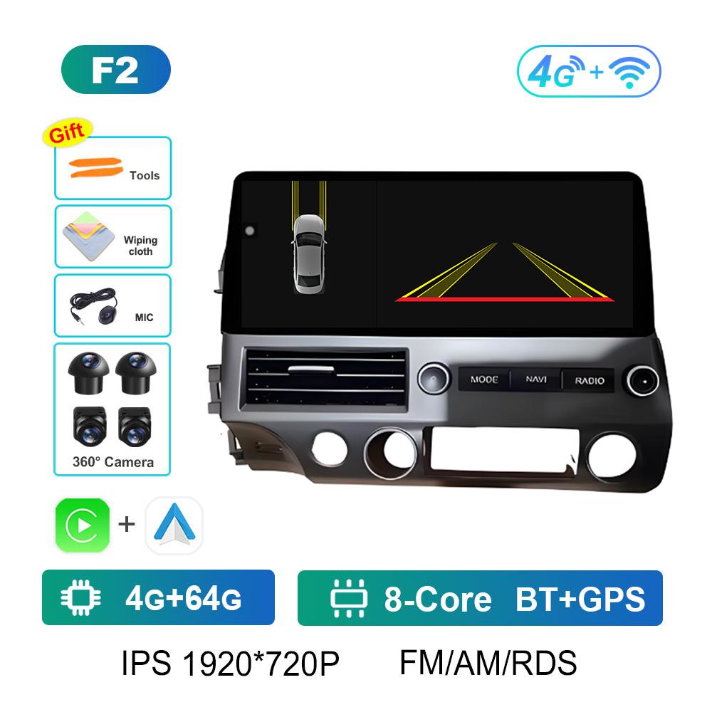 Android Intelligent System Bluetooth for Honda Civic 2008 2009 2010 - 2011 Wireless Carplay GPS Navigation Accessories Head Unit