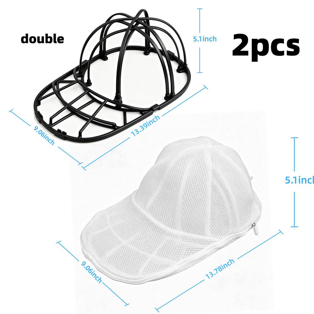 2pcs Double Detachable Baseball Cap Washing Frame,Anti-deformation Laundry Hat Protector,Reusable Cap Cleaning Support Rack