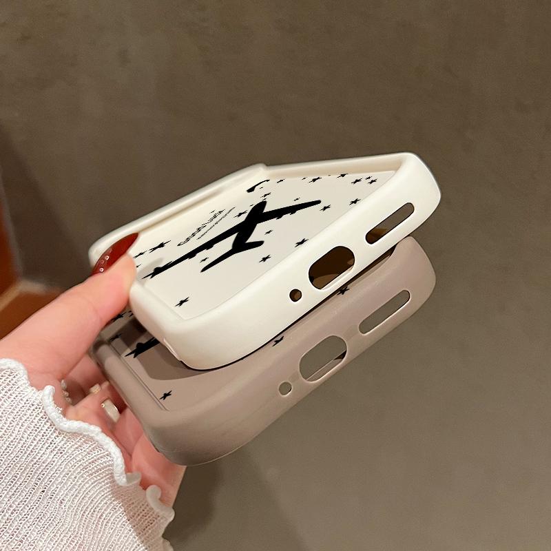 Airplane Stars Pattern Matte TPU Case For Google Pixel 9 Pro XL 8A 8 Pro 7A Shockproof Soft Silicone Lens Protection Phone Cover